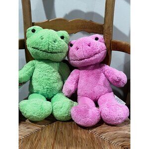 Lot Of Two Build A Bears Pink & Green Frogs16" PlushStuffed Animal